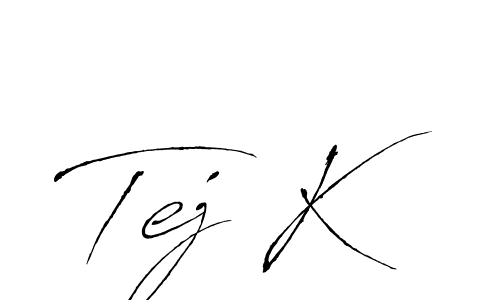 Use a signature maker to create a handwritten signature online. With this signature software, you can design (Antro_Vectra) your own signature for name Tej K. Tej K signature style 6 images and pictures png