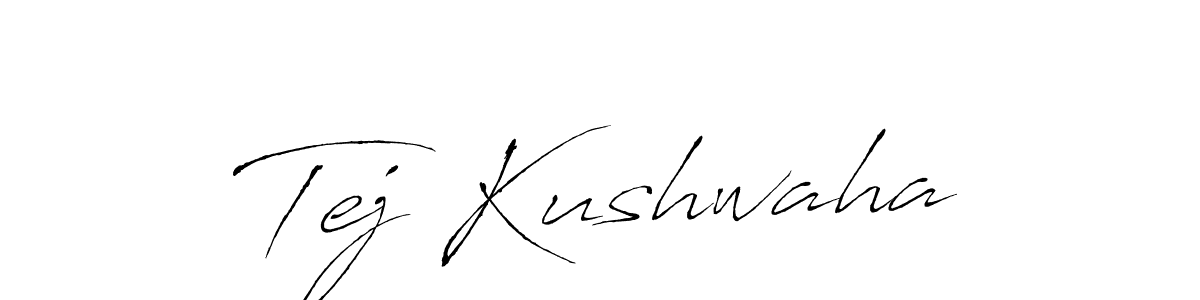 How to make Tej Kushwaha name signature. Use Antro_Vectra style for creating short signs online. This is the latest handwritten sign. Tej Kushwaha signature style 6 images and pictures png