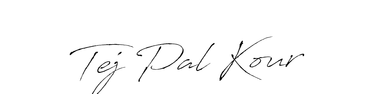 How to make Tej Pal Kour name signature. Use Antro_Vectra style for creating short signs online. This is the latest handwritten sign. Tej Pal Kour signature style 6 images and pictures png