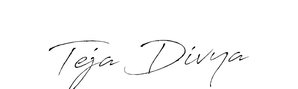 Use a signature maker to create a handwritten signature online. With this signature software, you can design (Antro_Vectra) your own signature for name Teja Divya. Teja Divya signature style 6 images and pictures png