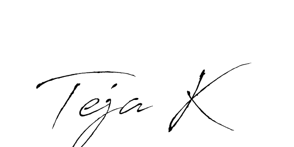 Use a signature maker to create a handwritten signature online. With this signature software, you can design (Antro_Vectra) your own signature for name Teja K. Teja K signature style 6 images and pictures png