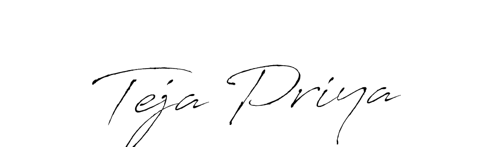 Make a beautiful signature design for name Teja Priya. With this signature (Antro_Vectra) style, you can create a handwritten signature for free. Teja Priya signature style 6 images and pictures png