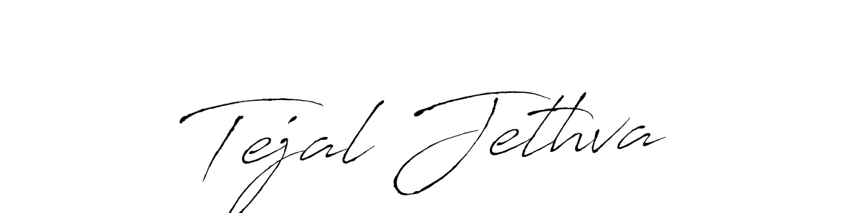 Create a beautiful signature design for name Tejal Jethva. With this signature (Antro_Vectra) fonts, you can make a handwritten signature for free. Tejal Jethva signature style 6 images and pictures png