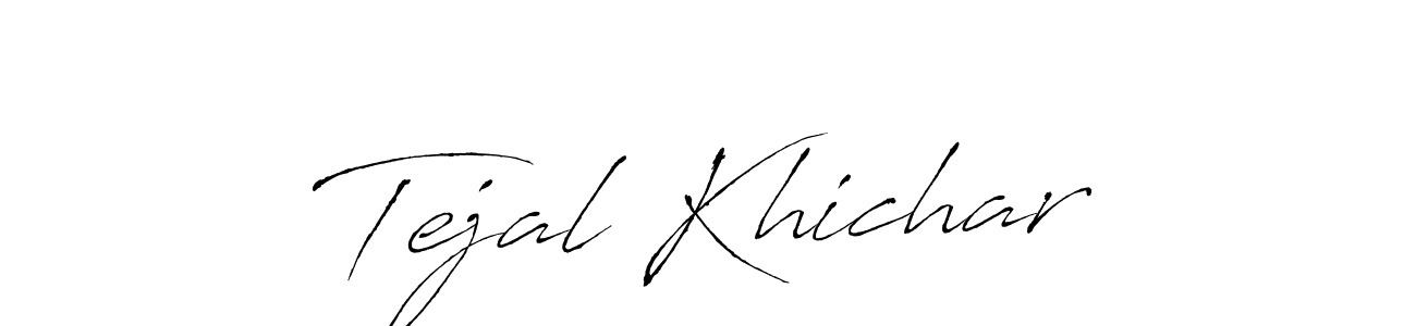 Antro_Vectra is a professional signature style that is perfect for those who want to add a touch of class to their signature. It is also a great choice for those who want to make their signature more unique. Get Tejal Khichar name to fancy signature for free. Tejal Khichar signature style 6 images and pictures png