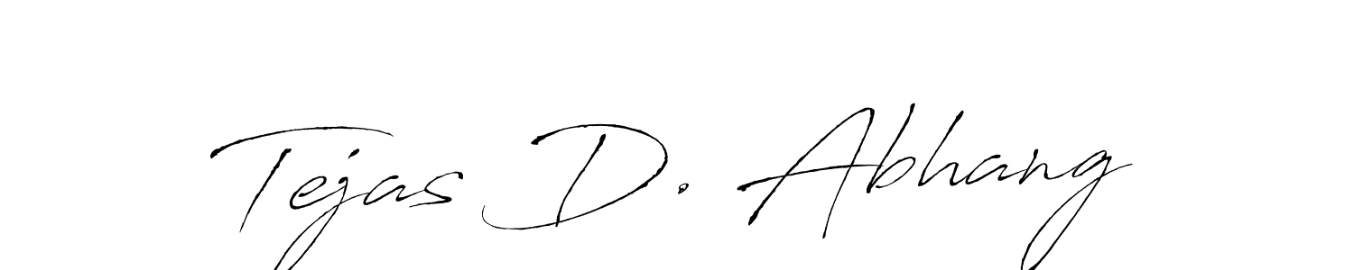 The best way (Antro_Vectra) to make a short signature is to pick only two or three words in your name. The name Tejas D. Abhang include a total of six letters. For converting this name. Tejas D. Abhang signature style 6 images and pictures png