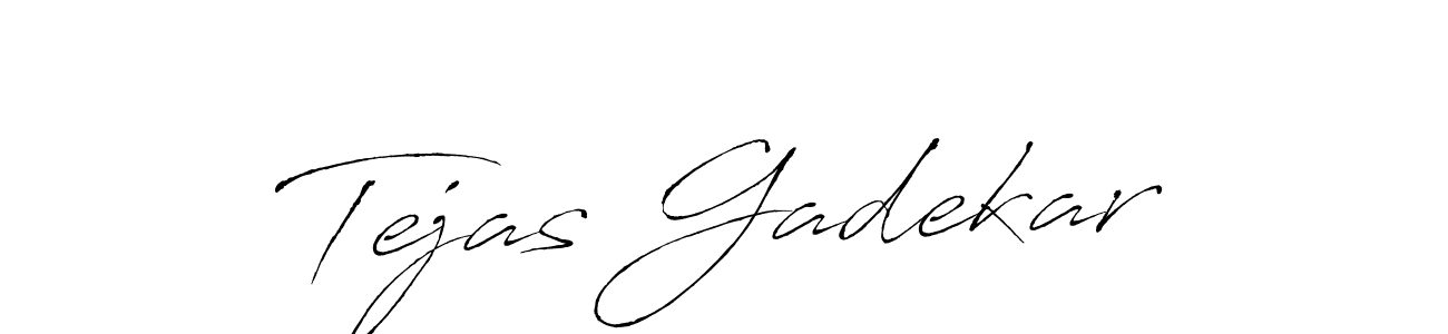 How to make Tejas Gadekar signature? Antro_Vectra is a professional autograph style. Create handwritten signature for Tejas Gadekar name. Tejas Gadekar signature style 6 images and pictures png