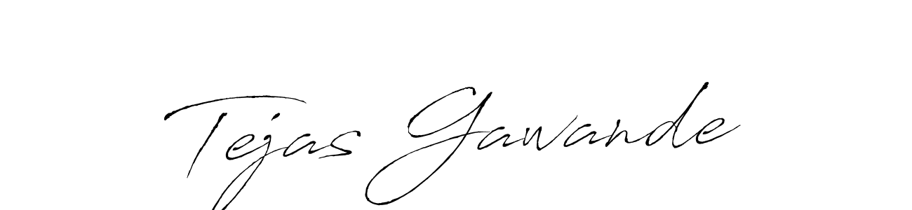 How to make Tejas Gawande name signature. Use Antro_Vectra style for creating short signs online. This is the latest handwritten sign. Tejas Gawande signature style 6 images and pictures png