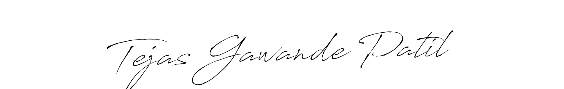 Make a beautiful signature design for name Tejas Gawande Patil. With this signature (Antro_Vectra) style, you can create a handwritten signature for free. Tejas Gawande Patil signature style 6 images and pictures png