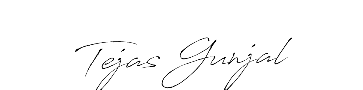 Make a beautiful signature design for name Tejas Gunjal. With this signature (Antro_Vectra) style, you can create a handwritten signature for free. Tejas Gunjal signature style 6 images and pictures png