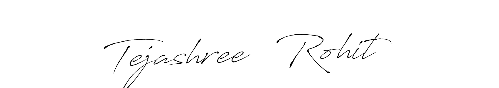 How to make Tejashree   Rohit name signature. Use Antro_Vectra style for creating short signs online. This is the latest handwritten sign. Tejashree   Rohit signature style 6 images and pictures png