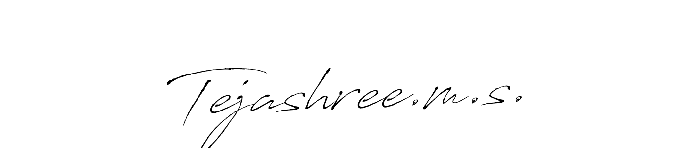 How to make Tejashree.m.s. signature? Antro_Vectra is a professional autograph style. Create handwritten signature for Tejashree.m.s. name. Tejashree.m.s. signature style 6 images and pictures png