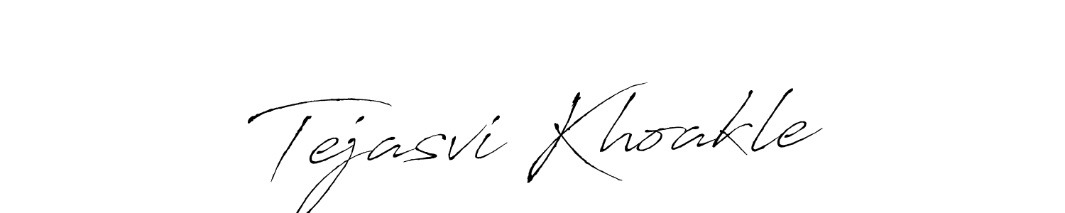 The best way (Antro_Vectra) to make a short signature is to pick only two or three words in your name. The name Tejasvi Khoakle include a total of six letters. For converting this name. Tejasvi Khoakle signature style 6 images and pictures png