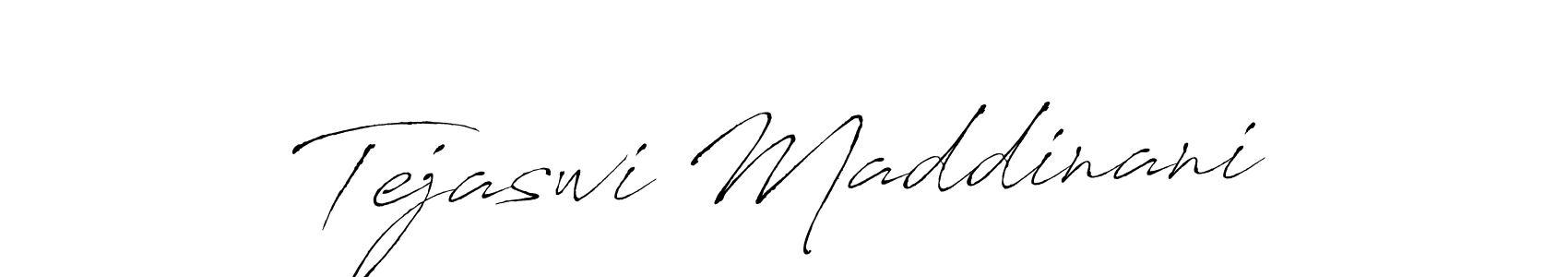Create a beautiful signature design for name Tejaswi Maddinani. With this signature (Antro_Vectra) fonts, you can make a handwritten signature for free. Tejaswi Maddinani signature style 6 images and pictures png