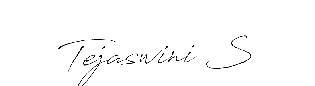 How to make Tejaswini S name signature. Use Antro_Vectra style for creating short signs online. This is the latest handwritten sign. Tejaswini S signature style 6 images and pictures png