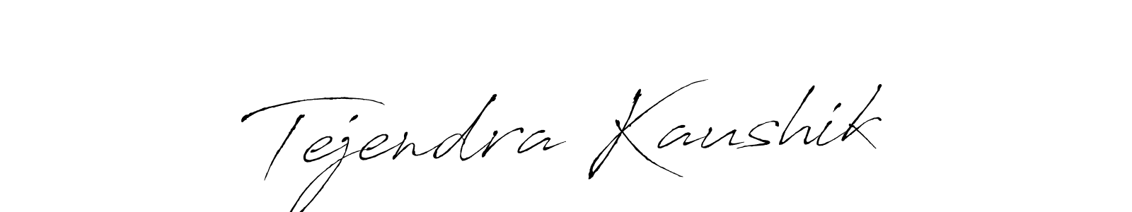 How to make Tejendra Kaushik name signature. Use Antro_Vectra style for creating short signs online. This is the latest handwritten sign. Tejendra Kaushik signature style 6 images and pictures png