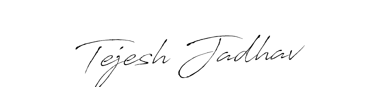 Make a beautiful signature design for name Tejesh Jadhav. With this signature (Antro_Vectra) style, you can create a handwritten signature for free. Tejesh Jadhav signature style 6 images and pictures png