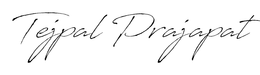 The Antro_Vectra handwriting style adds charm and authenticity to name Tejpal Prajapat. A wonderful choice for personal thank-you notes. Tejpal Prajapat signature style 6 images and pictures png