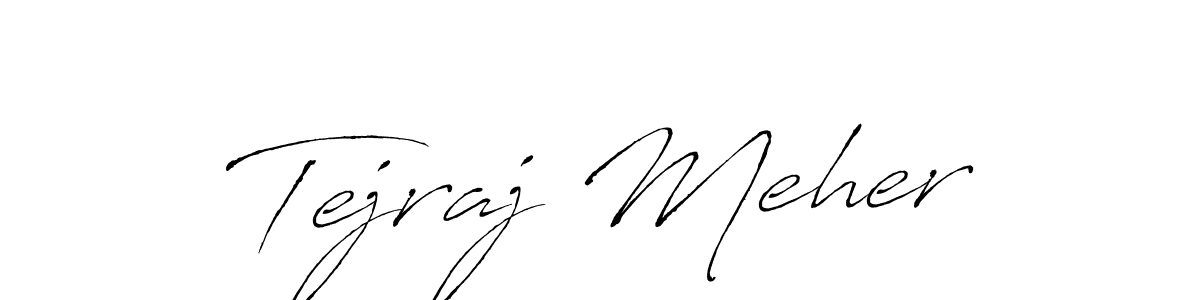 How to make Tejraj Meher name signature. Use Antro_Vectra style for creating short signs online. This is the latest handwritten sign. Tejraj Meher signature style 6 images and pictures png
