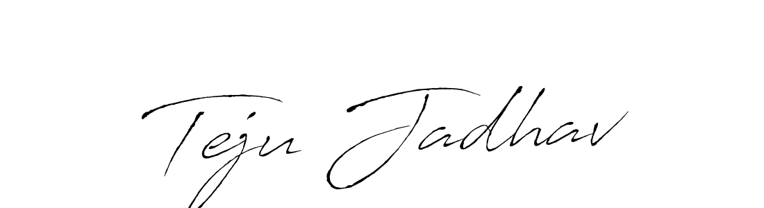 How to make Teju Jadhav name signature. Use Antro_Vectra style for creating short signs online. This is the latest handwritten sign. Teju Jadhav signature style 6 images and pictures png