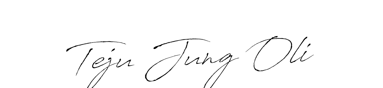 Make a beautiful signature design for name Teju Jung Oli. With this signature (Antro_Vectra) style, you can create a handwritten signature for free. Teju Jung Oli signature style 6 images and pictures png