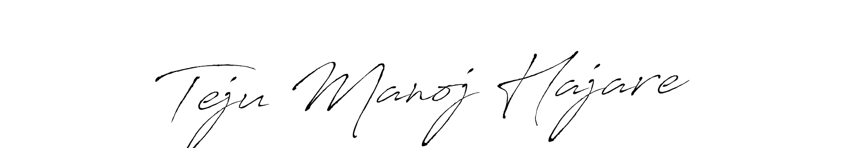 The best way (Antro_Vectra) to make a short signature is to pick only two or three words in your name. The name Teju Manoj Hajare include a total of six letters. For converting this name. Teju Manoj Hajare signature style 6 images and pictures png