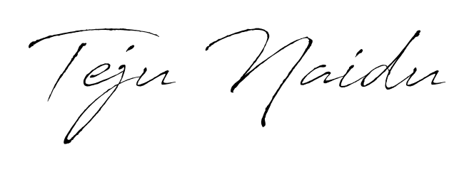 Explore multiple handwriting variations for Teju Naidu including this stunning Antro_Vectra design. Free to use across all platforms. Teju Naidu signature style 6 images and pictures png