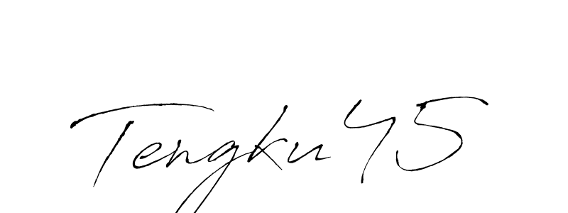 You should practise on your own different ways (Antro_Vectra) to write your name (Tengku45) in signature. don't let someone else do it for you. Tengku45 signature style 6 images and pictures png