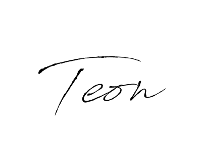 Make a beautiful signature design for name Teon. With this signature (Antro_Vectra) style, you can create a handwritten signature for free. Teon signature style 6 images and pictures png