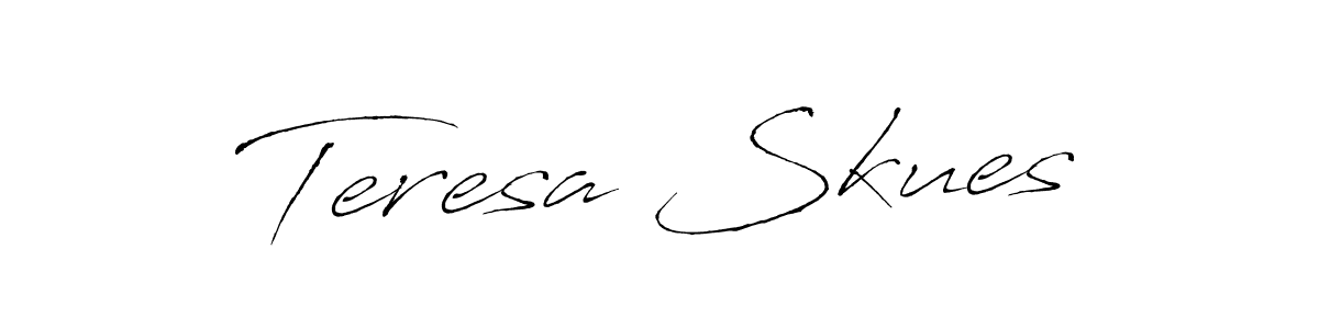 This is the best signature style for the Teresa Skues name. Also you like these signature font (Antro_Vectra). Mix name signature. Teresa Skues signature style 6 images and pictures png