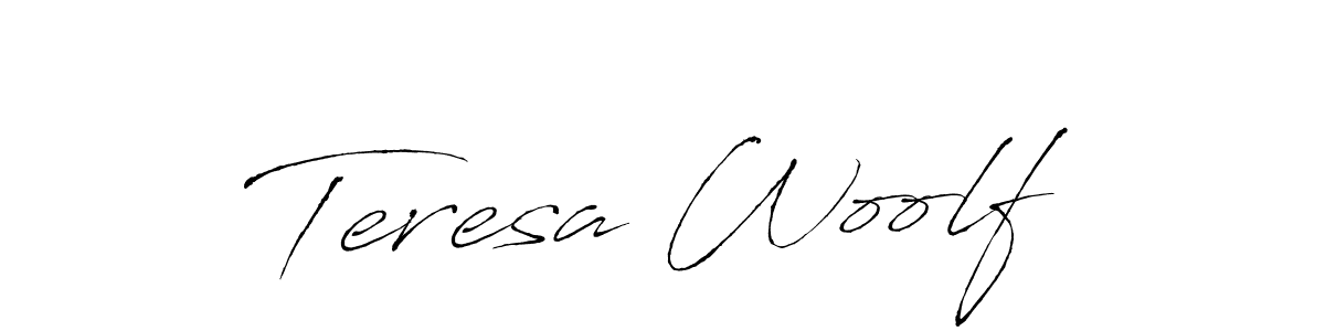 Make a beautiful signature design for name Teresa Woolf. With this signature (Antro_Vectra) style, you can create a handwritten signature for free. Teresa Woolf signature style 6 images and pictures png