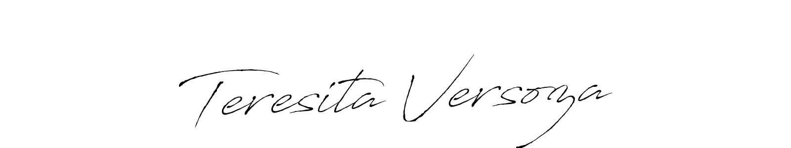 You should practise on your own different ways (Antro_Vectra) to write your name (Teresita Versoza) in signature. don't let someone else do it for you. Teresita Versoza signature style 6 images and pictures png