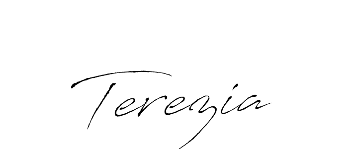 Design your own signature with our free online signature maker. With this signature software, you can create a handwritten (Antro_Vectra) signature for name Terezia. Terezia signature style 6 images and pictures png