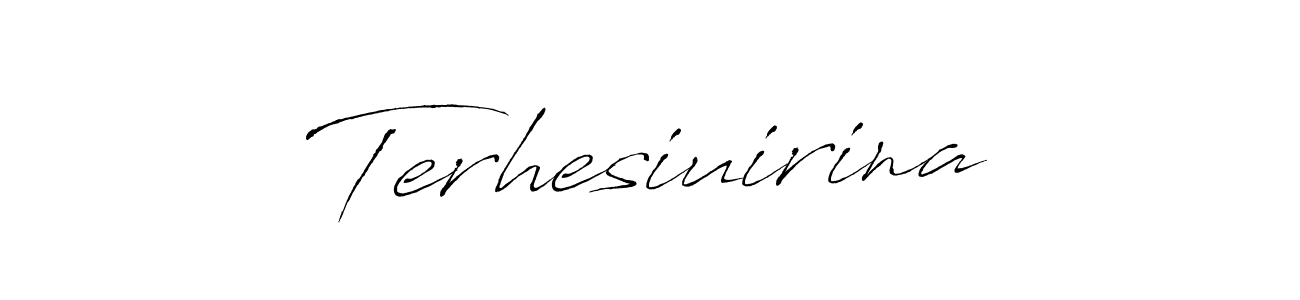 How to make Terhesiuirina name signature. Use Antro_Vectra style for creating short signs online. This is the latest handwritten sign. Terhesiuirina signature style 6 images and pictures png