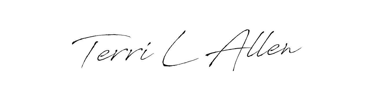 Create a beautiful signature design for name Terri L Allen. With this signature (Antro_Vectra) fonts, you can make a handwritten signature for free. Terri L Allen signature style 6 images and pictures png