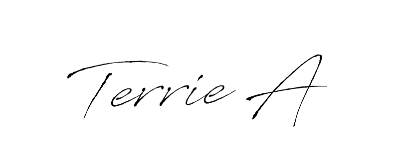 This is the best signature style for the Terrie A name. Also you like these signature font (Antro_Vectra). Mix name signature. Terrie A signature style 6 images and pictures png