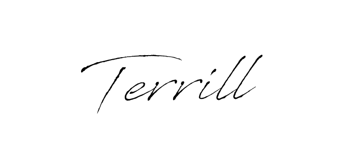 Design your own signature with our free online signature maker. With this signature software, you can create a handwritten (Antro_Vectra) signature for name Terrill. Terrill signature style 6 images and pictures png