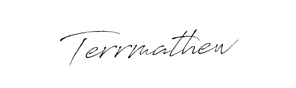 Create a beautiful signature design for name Terrmathew. With this signature (Antro_Vectra) fonts, you can make a handwritten signature for free. Terrmathew signature style 6 images and pictures png