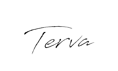 Use a signature maker to create a handwritten signature online. With this signature software, you can design (Antro_Vectra) your own signature for name Terva. Terva signature style 6 images and pictures png