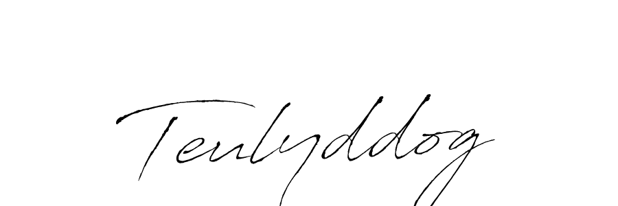 The best way (Antro_Vectra) to make a short signature is to pick only two or three words in your name. The name Teulyddog include a total of six letters. For converting this name. Teulyddog signature style 6 images and pictures png