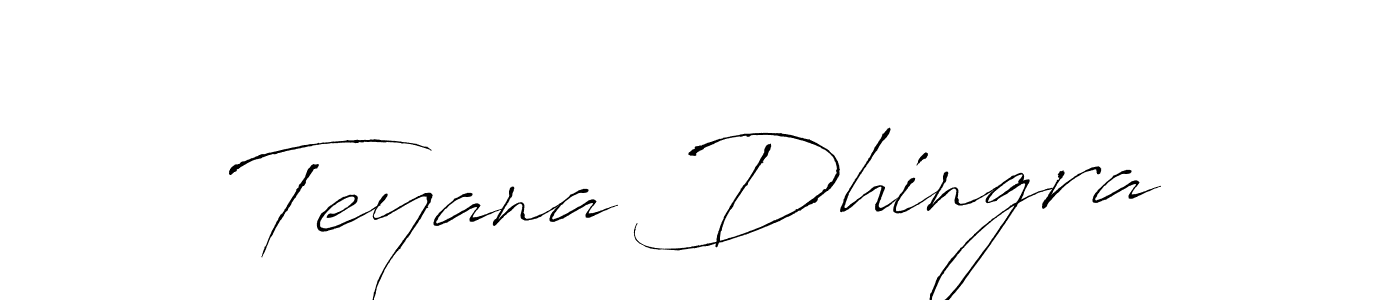 Make a beautiful signature design for name Teyana Dhingra. With this signature (Antro_Vectra) style, you can create a handwritten signature for free. Teyana Dhingra signature style 6 images and pictures png