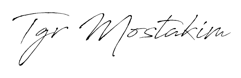 Transform the name Tgr Mostakim into a signature masterpiece using Antro_Vectra font. Ideal for photographers, artists, and creators looking for watermarks. Tgr Mostakim signature style 6 images and pictures png