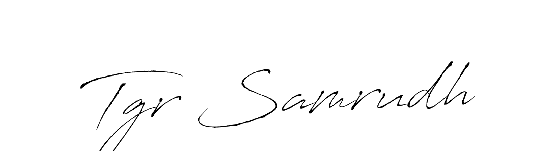 The best way (Antro_Vectra) to make a short signature is to pick only two or three words in your name. The name Tgr Samrudh include a total of six letters. For converting this name. Tgr Samrudh signature style 6 images and pictures png