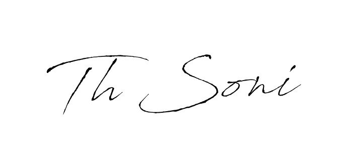 The best way (Antro_Vectra) to make a short signature is to pick only two or three words in your name. The name Th Soni include a total of six letters. For converting this name. Th Soni signature style 6 images and pictures png
