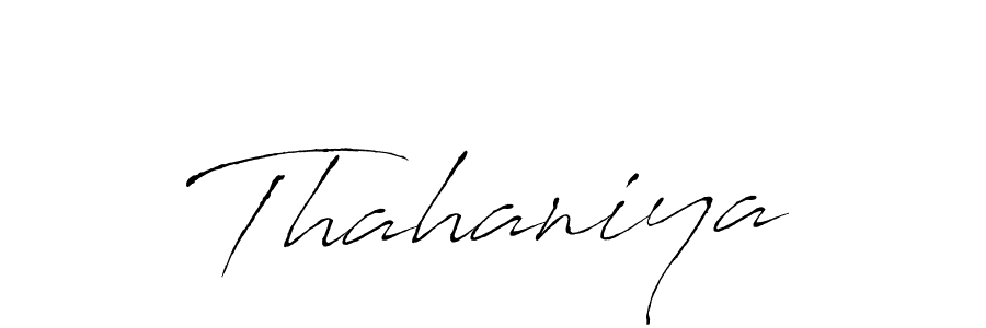 How to make Thahaniya signature? Antro_Vectra is a professional autograph style. Create handwritten signature for Thahaniya name. Thahaniya signature style 6 images and pictures png