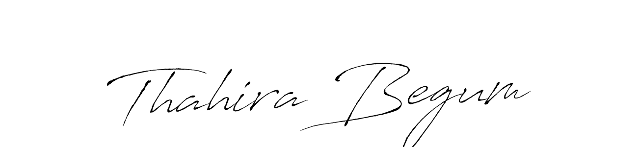 Create a beautiful signature design for name Thahira Begum. With this signature (Antro_Vectra) fonts, you can make a handwritten signature for free. Thahira Begum signature style 6 images and pictures png