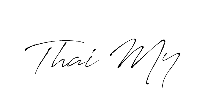 Use a signature maker to create a handwritten signature online. With this signature software, you can design (Antro_Vectra) your own signature for name Thai My. Thai My signature style 6 images and pictures png