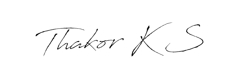 How to make Thakor K S name signature. Use Antro_Vectra style for creating short signs online. This is the latest handwritten sign. Thakor K S signature style 6 images and pictures png