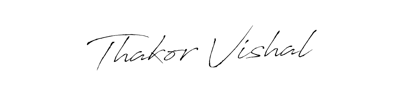 How to make Thakor Vishal name signature. Use Antro_Vectra style for creating short signs online. This is the latest handwritten sign. Thakor Vishal signature style 6 images and pictures png
