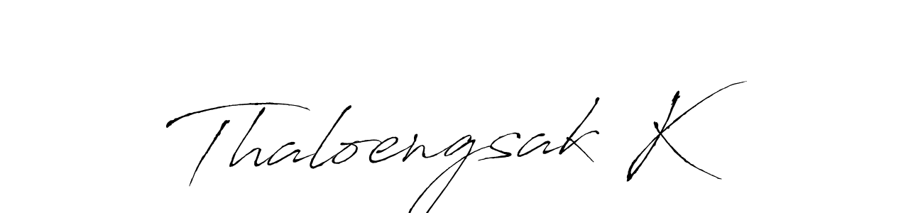 You should practise on your own different ways (Antro_Vectra) to write your name (Thaloengsak K) in signature. don't let someone else do it for you. Thaloengsak K signature style 6 images and pictures png