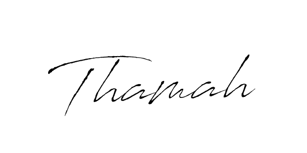Use a signature maker to create a handwritten signature online. With this signature software, you can design (Antro_Vectra) your own signature for name Thamah. Thamah signature style 6 images and pictures png